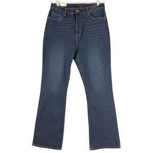 Black Tape Women Maya High Rise Relaxed Flare Stretch Blue Denim Jeans Sz 31 NWT